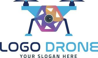 drone logo avec pente Couleur vecteur