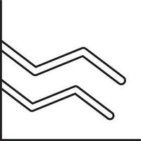 plat style statistiques vers le bas bar ligne icône dans noir contour. vecteur