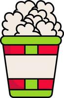 pop corn boîte icône dans rouge et vert couleur. vecteur
