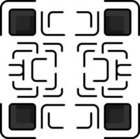 blanc et noir qr code icône dans plat style. vecteur
