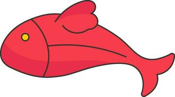 mignonne rouge poisson personnage icône dans plat style. vecteur