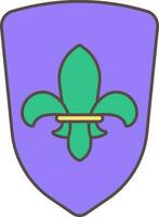 scout symbole bouclier vert et bleu icône. vecteur