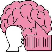 homme conférence effet sur cerveau icône dans rose et blanc couleur. vecteur