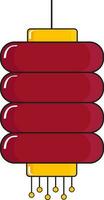 cylindrique papier lanterne icône dans rouge et Jaune couleur. vecteur