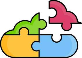 isolé coloré nuage forme puzzle icône. vecteur