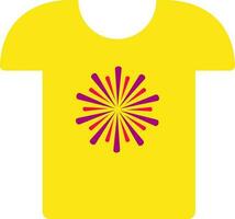 isolé feu d'artifice conception Jaune T-shirt plat icône. vecteur