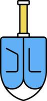 bleu et Jaune illustration de dreidel plat icône. vecteur