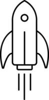 mouche fusée ou missile icône dans linéaire style. vecteur