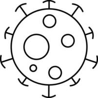 noir linéaire style virus icône ou symbole. vecteur