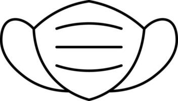 noir mince linéaire masque icône ou symbole. vecteur