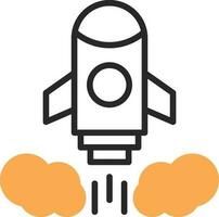 fusée lancement vecteur icône conception
