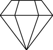 noir ligne art illustration de diamant icône. vecteur