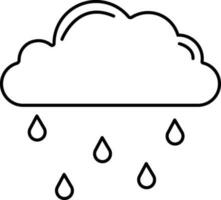 pluvieux saison icône ou symbole dans noir contour. vecteur