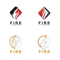 modèle de conception de feu flamme logo icône vector