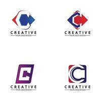 modèle de conception lettre c logo icône vector illustration