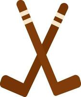 plat traverser le hockey bâton icône dans marron couleur. vecteur