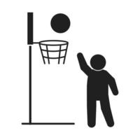 gars jouant au basket vecteur