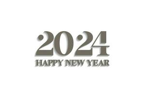 content Nouveau année 2024 3d sur blanc Contexte vecteur