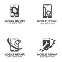 logo de réparation de téléphone portable vecteur