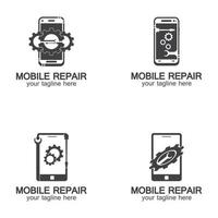 logo de réparation de téléphone portable vecteur