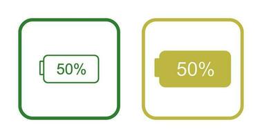 icône de vecteur de demi-batterie unique