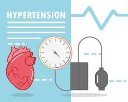 coeur tensiomètre hypertension vecteur