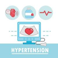 bannière de soins de santé hypertension vecteur