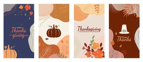 Thanksgiving médias sociaux abstrait feuilles d'automne fond vecteur