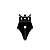 roi stylo écrivain vector illustration plate modèle cette conception utilise le symbole de la couronne comme création d'icône logo premium noblesse