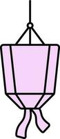 isolé chinois lanterne plat icône dans rose couleur. vecteur