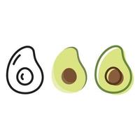 avocat fruits logo symboles des aliments sains vecteur