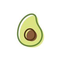 avocat fruits logo symboles des aliments sains vecteur