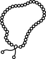 isolé perle guirlande noir ligne art icône. vecteur