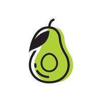 avocat fruits logo symboles des aliments sains vecteur