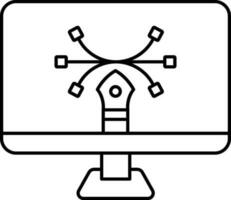 stylo outil dans ordinateur écran linéaire icône. vecteur