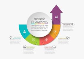 icônes infographiques de chronologie de visualisation de données commerciales conçues pour le modèle de fond abstrait vecteur