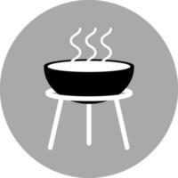 barbecue gril icône sur gris Contexte. vecteur