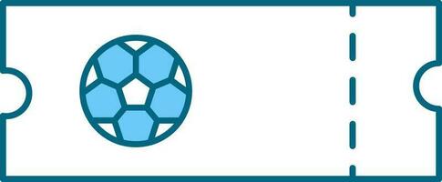 isolé bleu et blanc Football billet icône dans plat style. vecteur