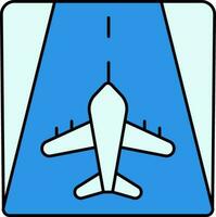 aéroport piste icône dans bleu couleur. vecteur