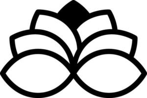 plat style de fleur icône ou symbole dans noir et blanc couleur. vecteur