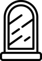 illustration de une commode miroir icône dans mince ligne art. vecteur