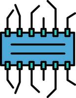 intégré circuit puce icône dans bleu couleur. vecteur