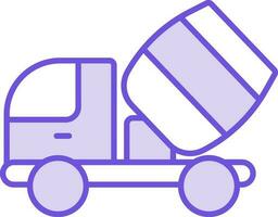 béton mixer un camion icône dans violet et blanc couleur. vecteur