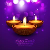 Joyeux diwali diya illustration de fond de festival de lampe à huile vecteur