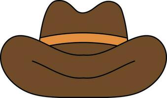 cow-boy chapeau icône dans marron et Orange couleur. vecteur