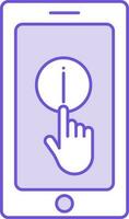 téléphone intelligent avec information icône dans violet et blanc couleur. vecteur