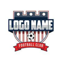 football logo ou Football club signe badge sur blanc Contexte vecteur