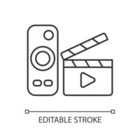 films en streaming icône linéaire vecteur