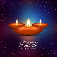 Beau joyeux diwali diya festival de lampe à huile fond illustr vecteur