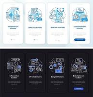 écran de la page de l'application mobile d'intégration du comportement de l'acheteur en ligne avec des concepts vecteur